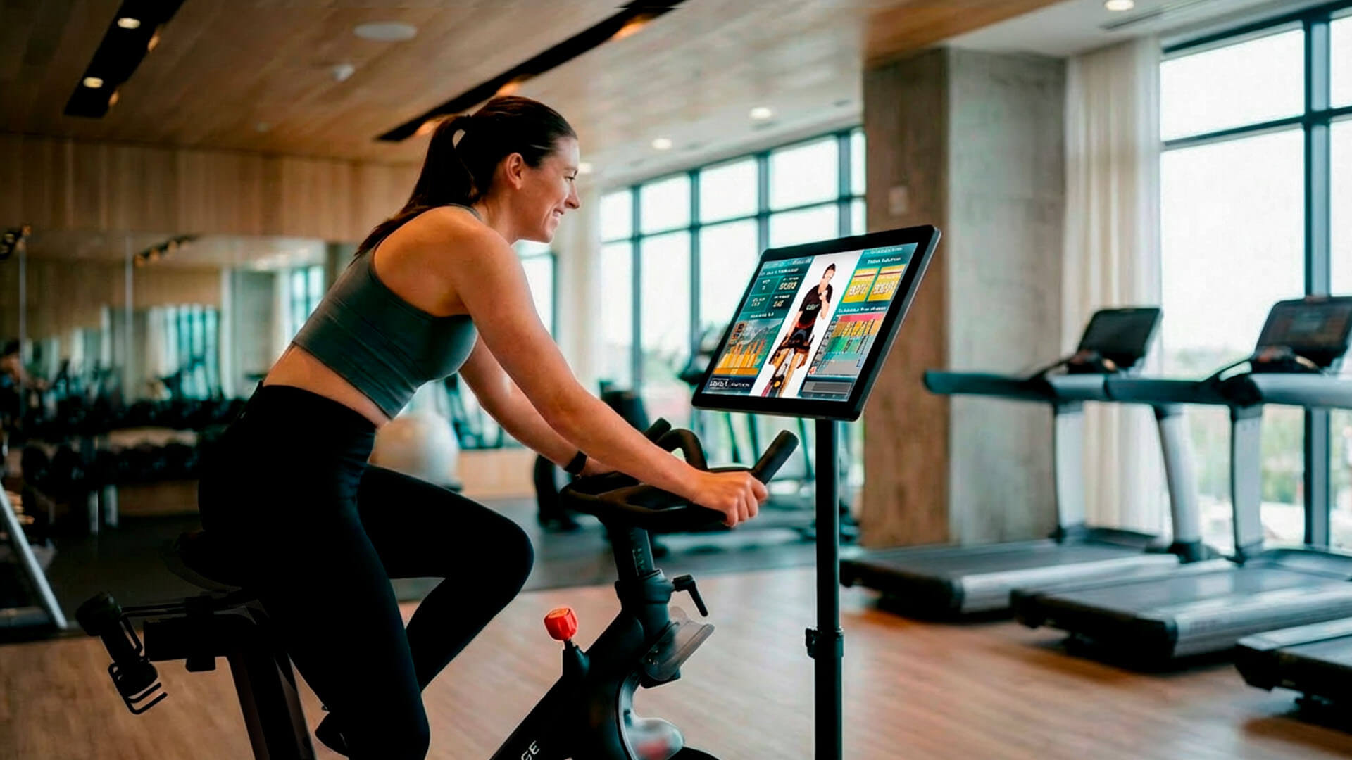 indoor cycling virtual en gimnasio de hotel